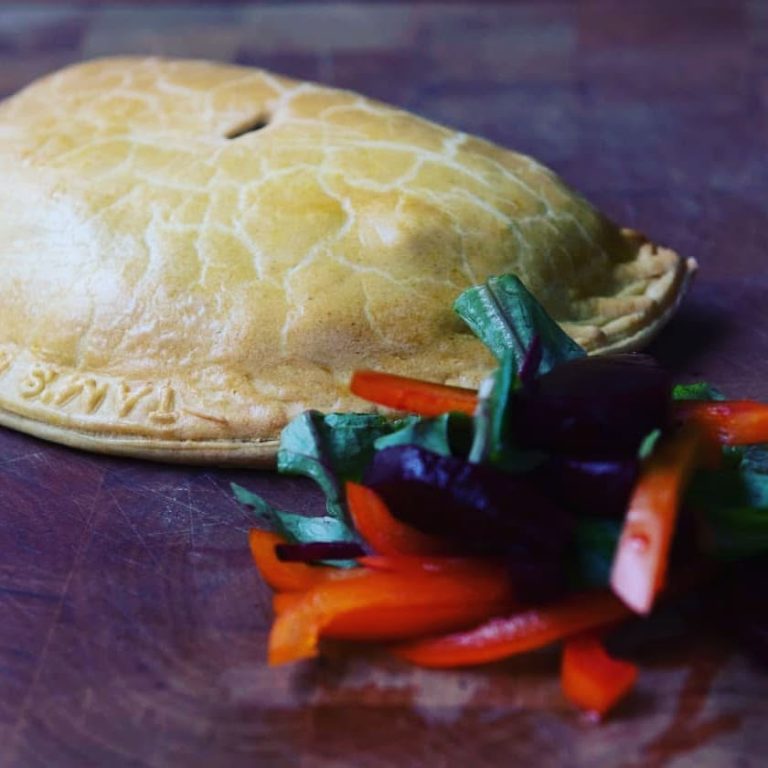 Tams branded pasty with fresh salad